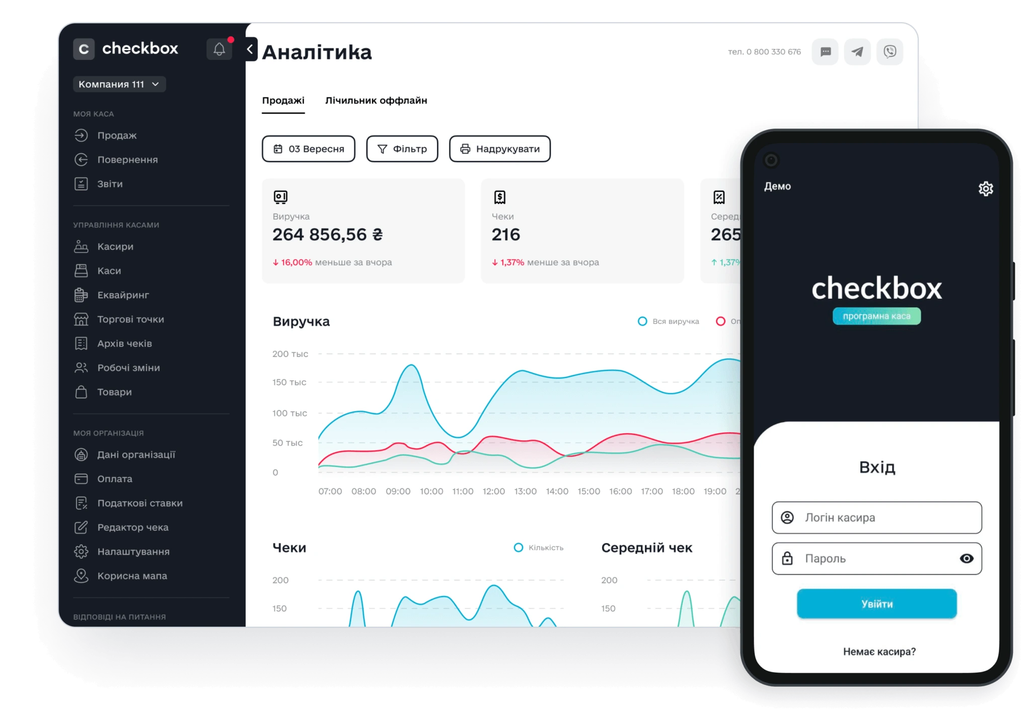 Інтерфейс каси Чекбокс для ФОП